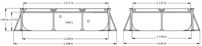 Intex металлический каркас бассейна размерами 220 х 150