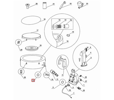 Уплотнительное кольца для блока управления СПА Intex 11699