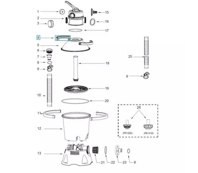 Хомут для бочки песочного фильтра Bestway P03823