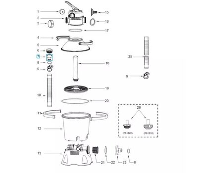 Адаптер для шланга фильтра Bestway P03824