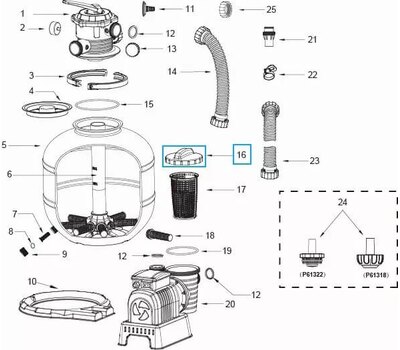 Крышка для скиммера фильтра Bestway P6561ASS16