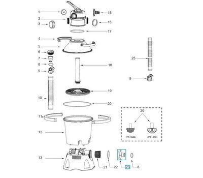 Префильтр для песочного фильтрующего насоса Bestway P6665ASS16