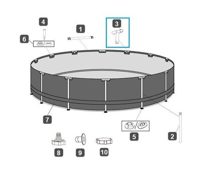 Тройник для каркасных бассейнов Steel Pro Max Bestway P04741