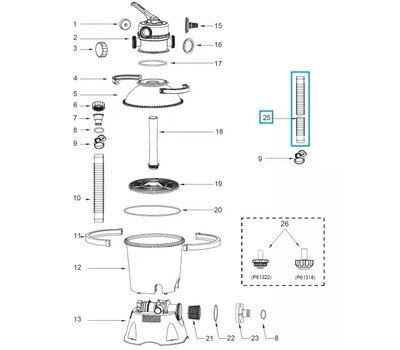Шланг Ø 32 мм Bestway P6132ASS16 70 см